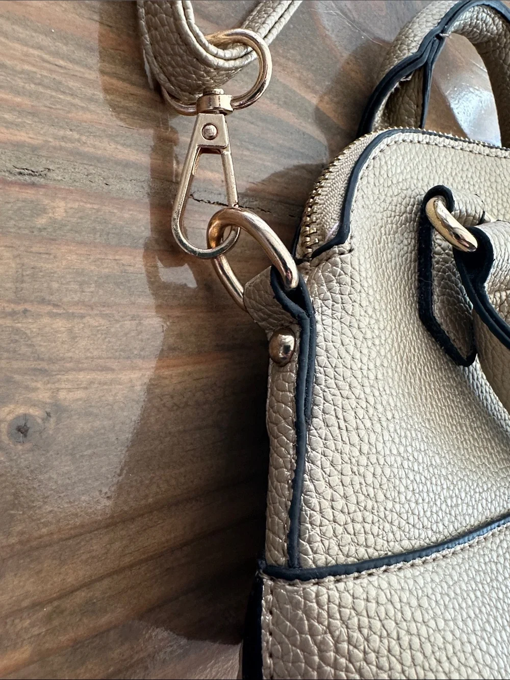 Cream Pebbled Crossbody Bag with Top Handles